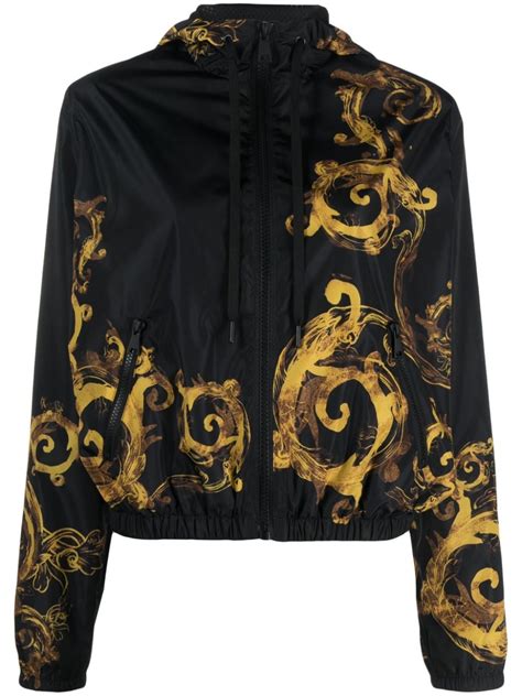 versace barocco print hooded jacket|Barocco Jacket Black .